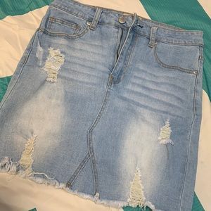 Light wash denim skirt